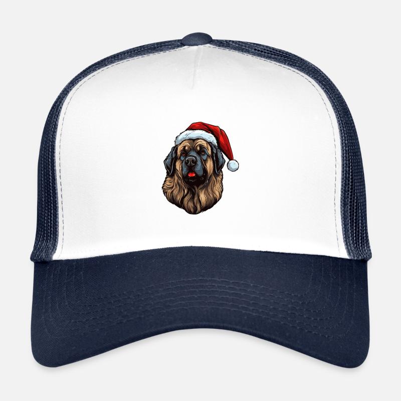Portrait de Noël tête de chien Leonberg Casquette trucker 