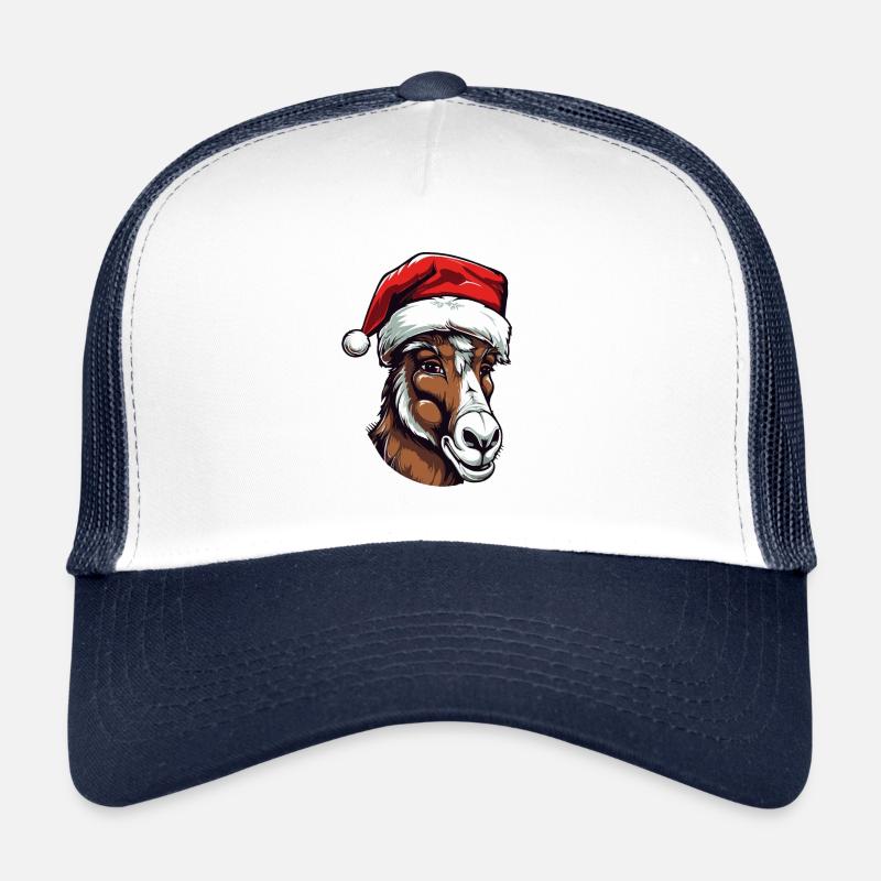 Esel Kopf Weihnachten Portät - Trucker Cap - Weiß/Navy
