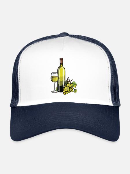 Verre à vin VinRaisins Vin - Casquette trucker  - blanc/marine - Devant