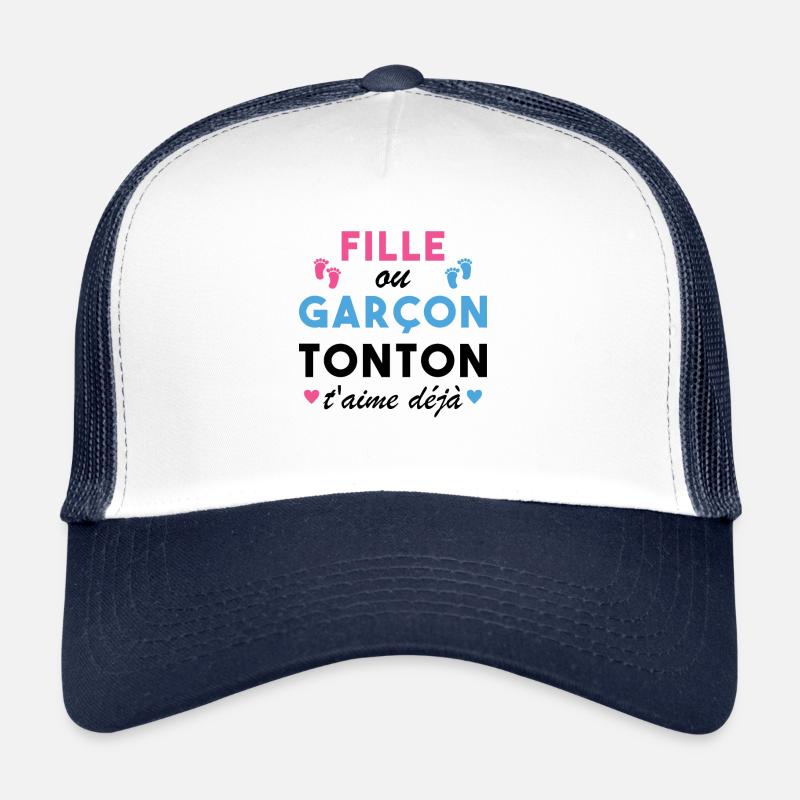 Fille ou Garçon Annonce Bébé Tonton T'aime Déjà Casquette trucker 