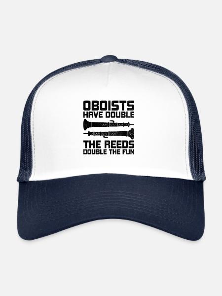 Joueur de hautbois Hautbois Basoonist Marching Band Instrumen - Casquette trucker  - blanc/marine - Devant