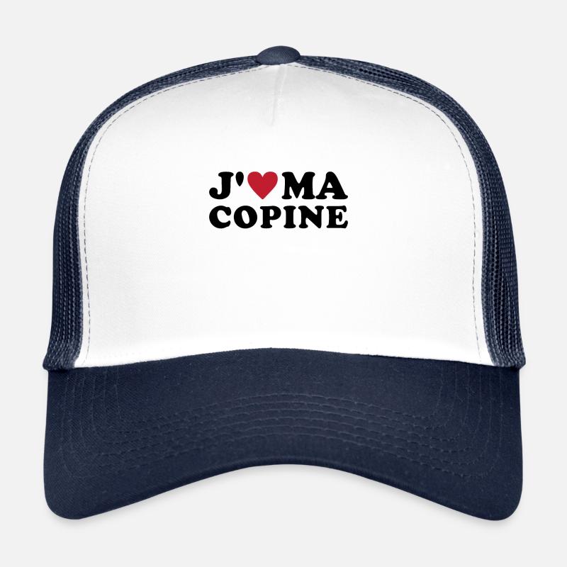 J'aime ma copine - Casquette trucker - blanc/marine