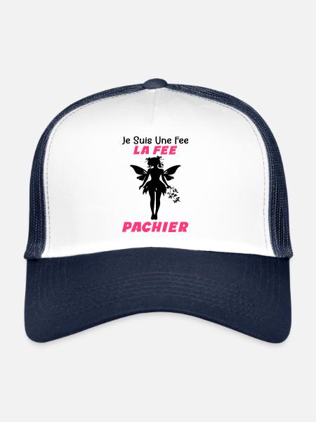 Je Suis Une Fee La Fee Pachier - Humour Cadeau - Casquette trucker  - blanc/marine - Devant