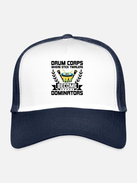 Corps de tambours, fanfare, corps de tambours, musique Percussio - Casquette trucker  - blanc/marine - Devant
