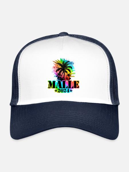 Malle 2024 Vacances Coloré - Casquette trucker  - blanc/marine - Devant