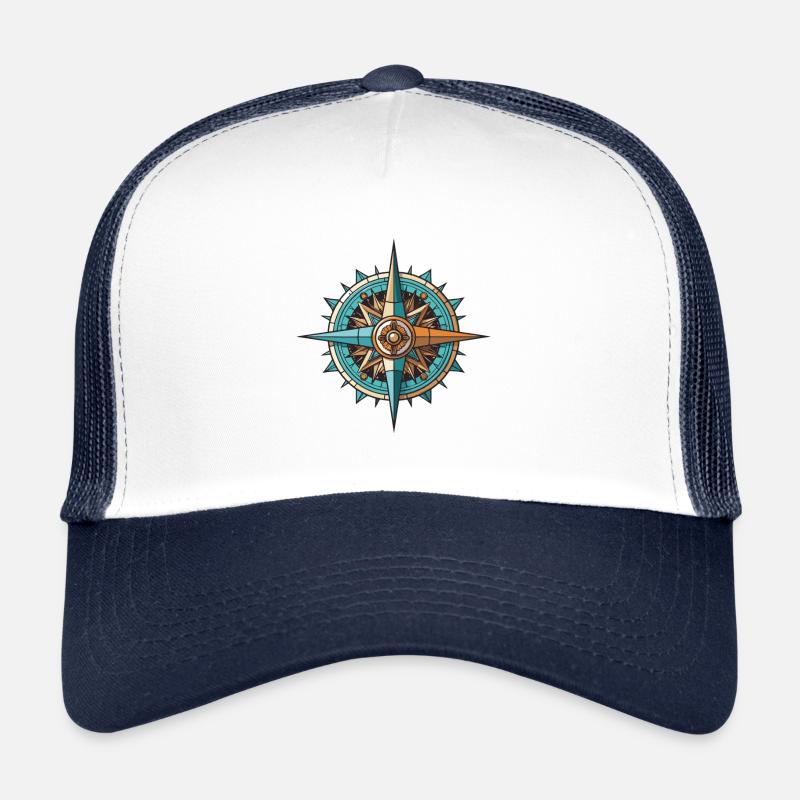 Compass Symbol Signpost Travel Trucker Cap