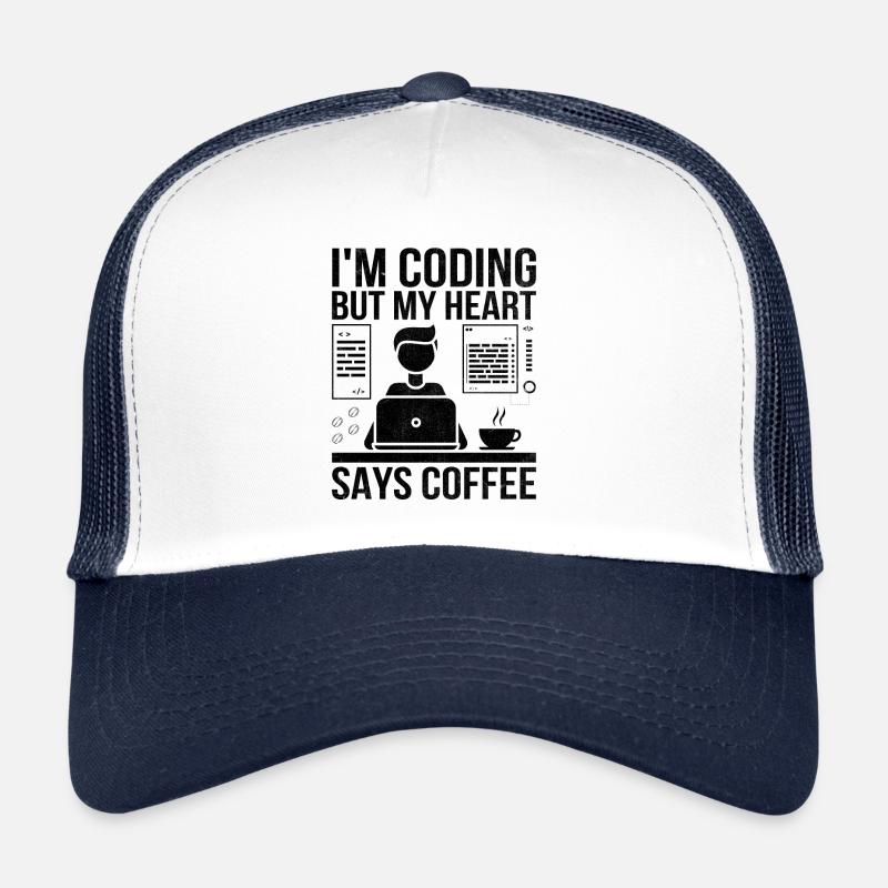 Café Codage Programmeur Codeur Développeur Nerd Coff Casquette trucker 