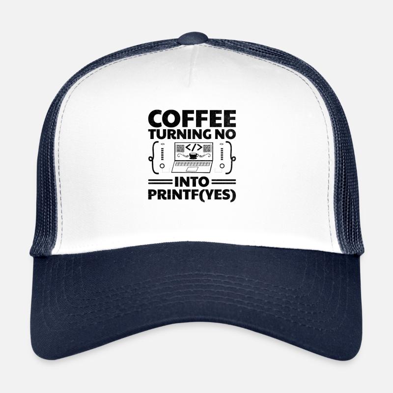 Café Codage Programmeur Codeur Développeur Nerd Coff Casquette trucker 