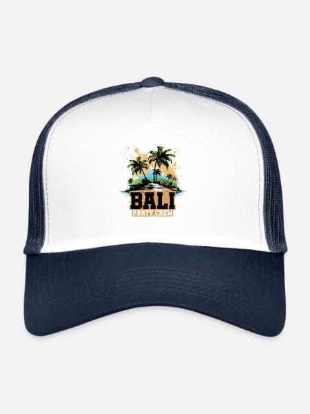 Bali Party Crew Vacation - Trucker Cap - white/navy - Front