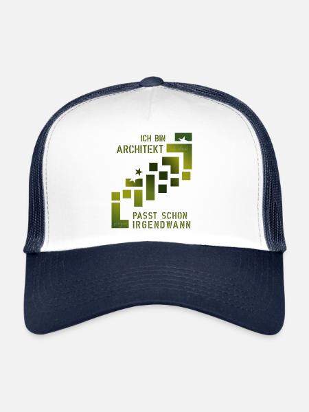 Architect - Trucker Cap - white/navy - Front
