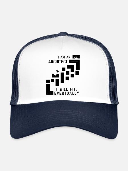 Architecte - Casquette trucker  - blanc/marine - Devant
