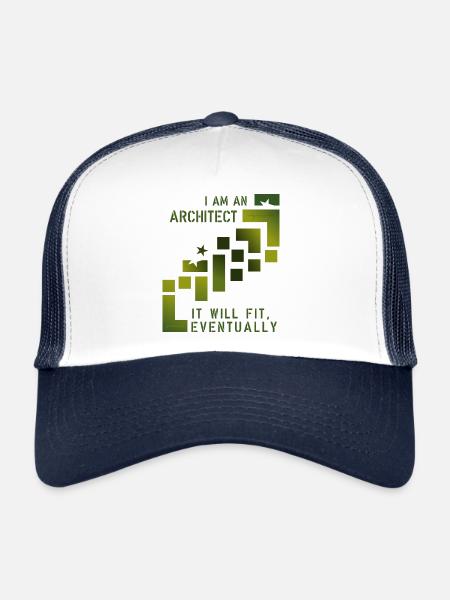 Architecte - Casquette trucker  - blanc/marine - Devant