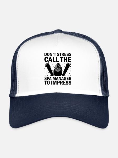 Gestionnaire de SPA Emploi Bien-être Drôle Gestion de SPA Sayi - Casquette trucker  - blanc/marine - Devant