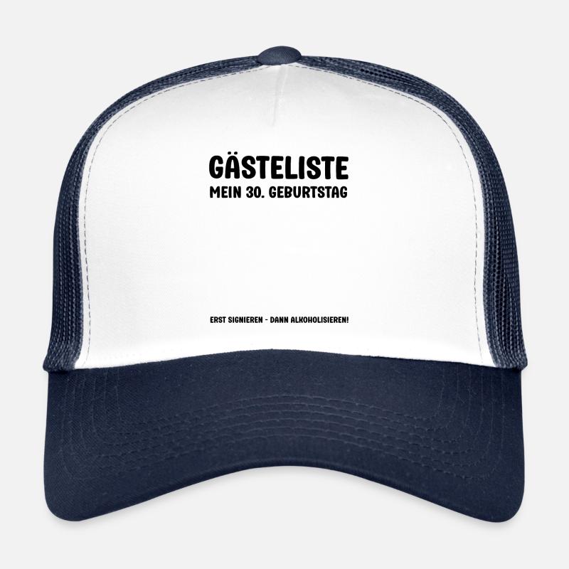 Mein 30 Geburtstag Gästeliste Eintrag Gästebuch Trucker Cap