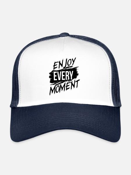 Profitez de chaque instant - Casquette trucker  - blanc/marine - Devant