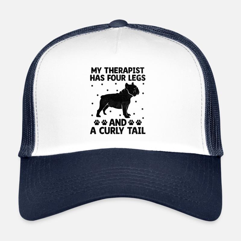 Mon thérapeute a quatre pattes et une queue bouclée Français Casquette trucker 