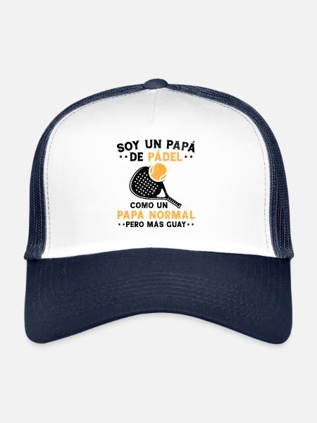 Je suis un papa Padelera Fête des pères Fun - Casquette trucker  - blanc/marine - Devant