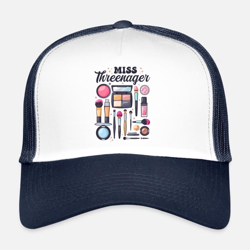 Miss Threenager Spa Makeup 3rd Birthday Family - Casquette trucker - blanc/marine