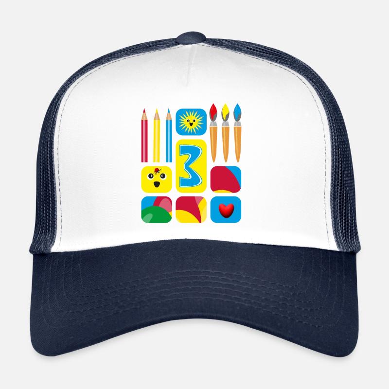3 / Kindergeburtstags drei mit Herz und Sonne. Trucker Cap