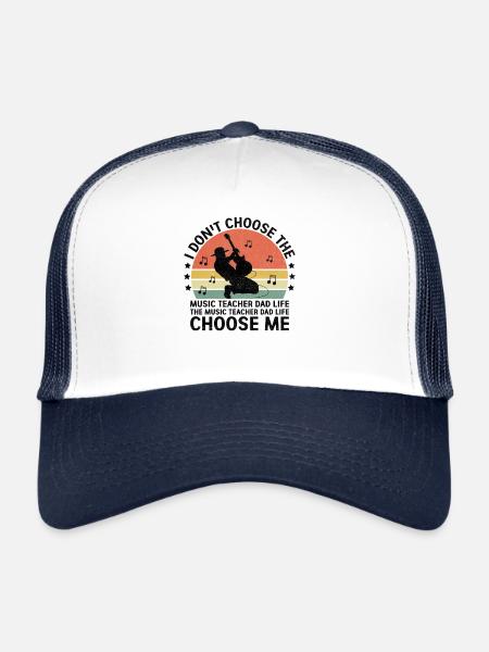 Le professeur de musique Papa La vie Choisissez-moi Musicien Teac - Casquette trucker  - blanc/marine - Devant