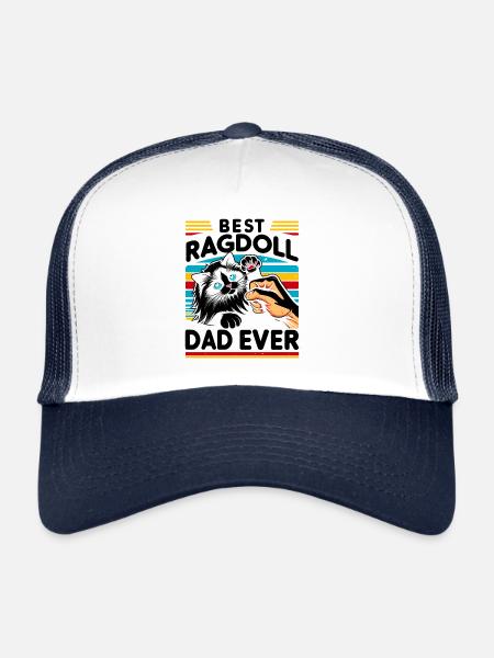 Best Ragdoll Dad Ever Ragdolls Owner Cat Lover - Trucker Cap - white/navy - Front