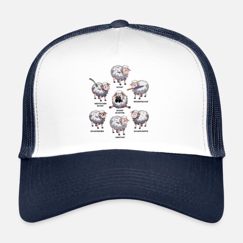 Lustige Schafe Tiere Schaf Sprüche - Trucker Cap - Weiß/Navy
