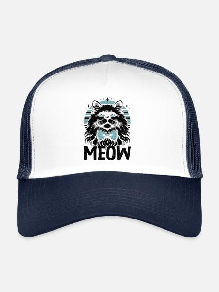 Meow Ragdoll Cat Lover Ragdolls Cats - Trucker Cap - white/navy - Front