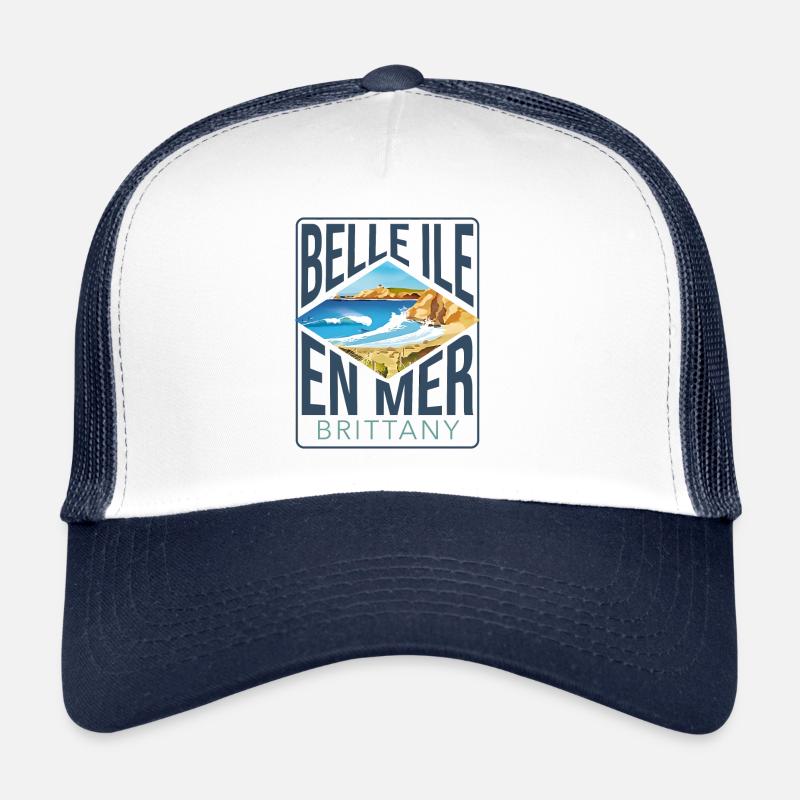 Belle ile en mer - Casquette trucker  - blanc/marine