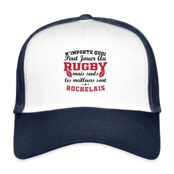 Rugby La Rochelle supporter rochelais club rugby - Casquette trucker  - blanc/marine - Devant