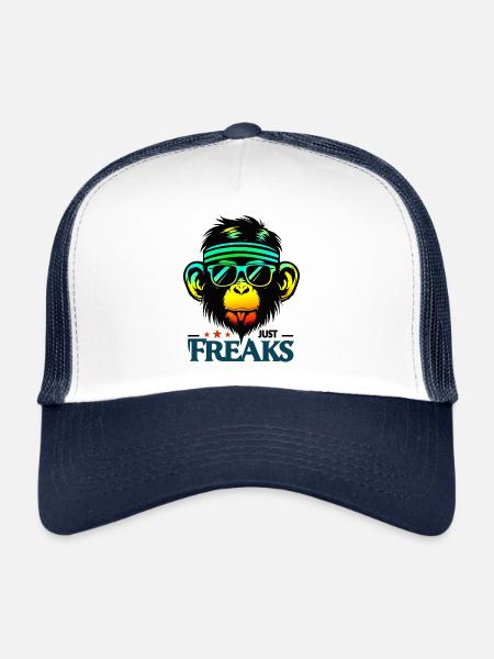 Just Freaks Monkey Monkey Sports - Just Freaks ® - Casquette trucker  - blanc/marine - Devant