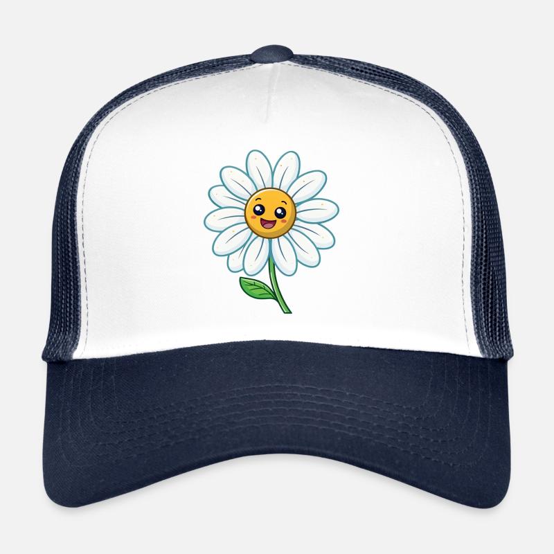 Funny daisy with face flowers Trucker Cap