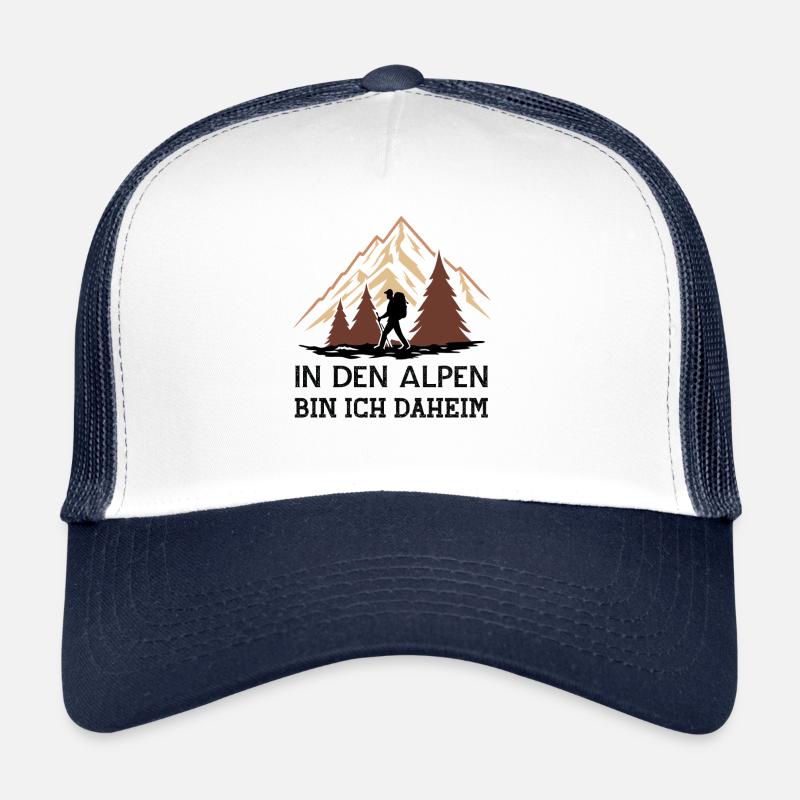 In den Alpen bin ich daheim die Berge Sprüche Trucker Cap
