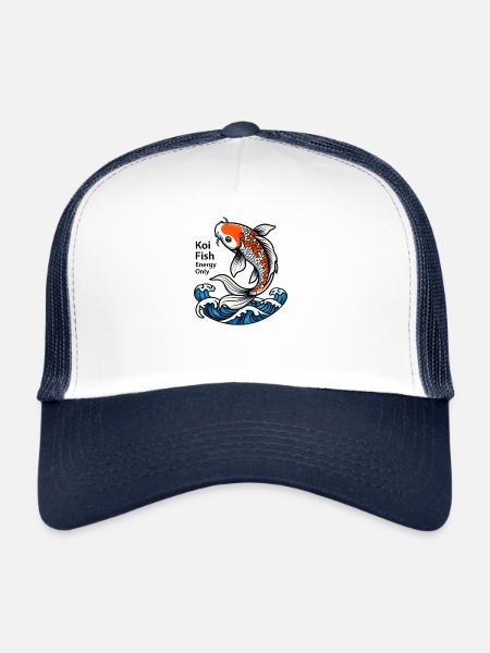 Koi Fish Saying - Trucker Cap - white/navy - Front