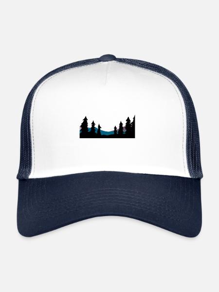 Forêt Nature Ecologie Conservation de la nature Arbres Horizon - Casquette trucker  - blanc/marine - Devant