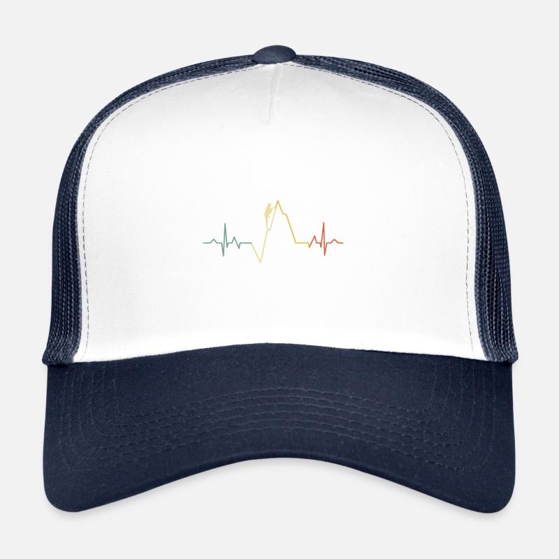 Ecg Heartbeat Graphic Bouldering Mountaineering Bo Trucker Cap