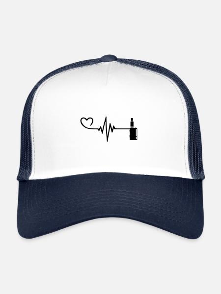 E-Cigarette Pulse Heart Love - Trucker Cap - white/navy - Front