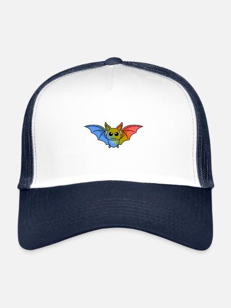 Bat Comic Animal - Trucker Cap - white/navy - Front