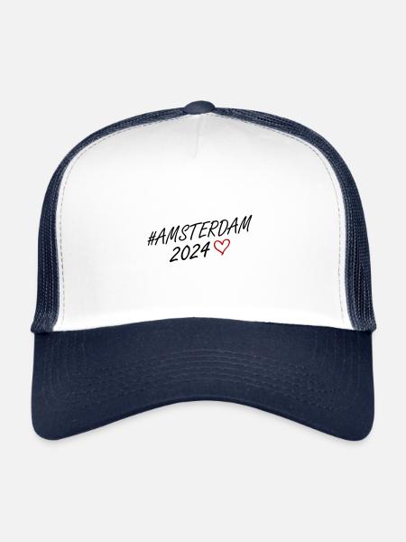 Amsterdam 2024 Heart Trip - Trucker Cap - white/navy - Front