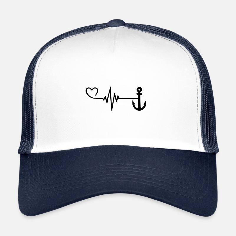 Anchor Pulse Heart Trucker Cap
