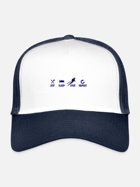 Apnoetaucher Freitaucher Taucher - Trucker Cap - Weiß/Navy - Vorne