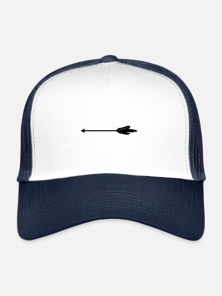 Icône en forme de flèche - Casquette trucker  - blanc/marine - Devant