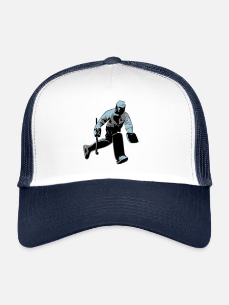gardien de but - Casquette trucker  - blanc/marine - Devant