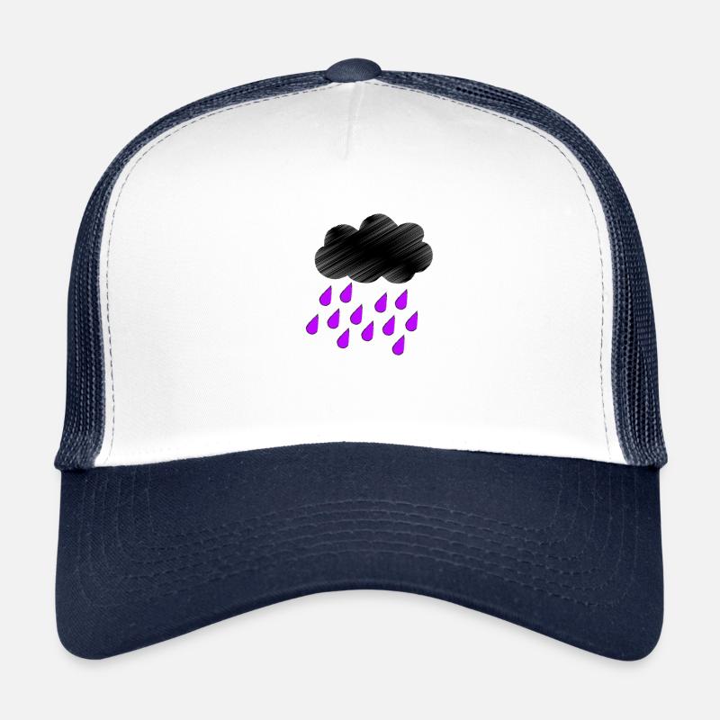 Cloud Rain Purple Weather Trucker Cap
