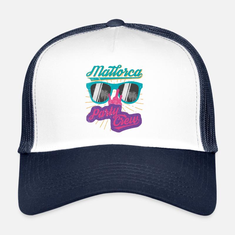 Style vintage de l'équipe de fête à Majorque Casquette trucker 