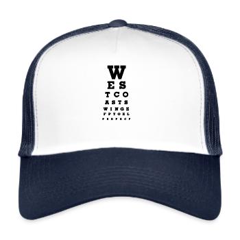 West Coast Swing Dance Geschenk - WCS Tanz Geschen - Trucker Cap - Weiß/Navy - Vorne