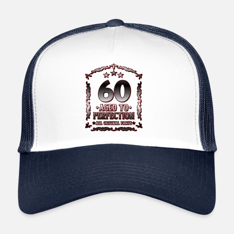 60-årsdag - 60 år gammel gave til pappa - Trucker-caps  - hvit/marine