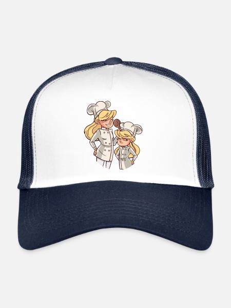 Cook with a little cook mother and daughter - Trucker Cap - white/navy - Front