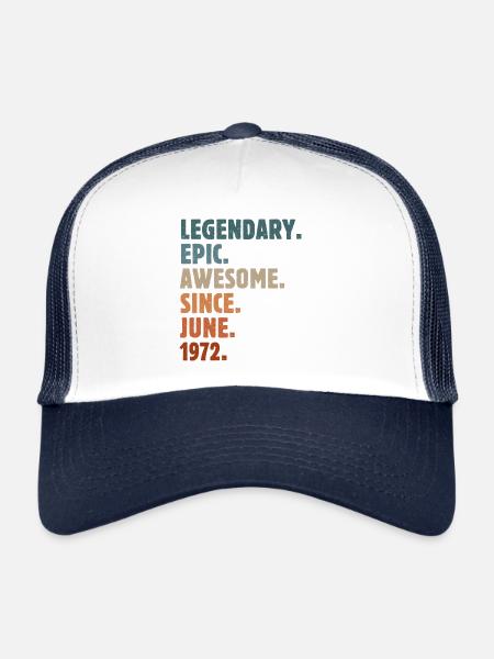 1972 June Vintage Birthday Gift - Trucker Cap - white/navy