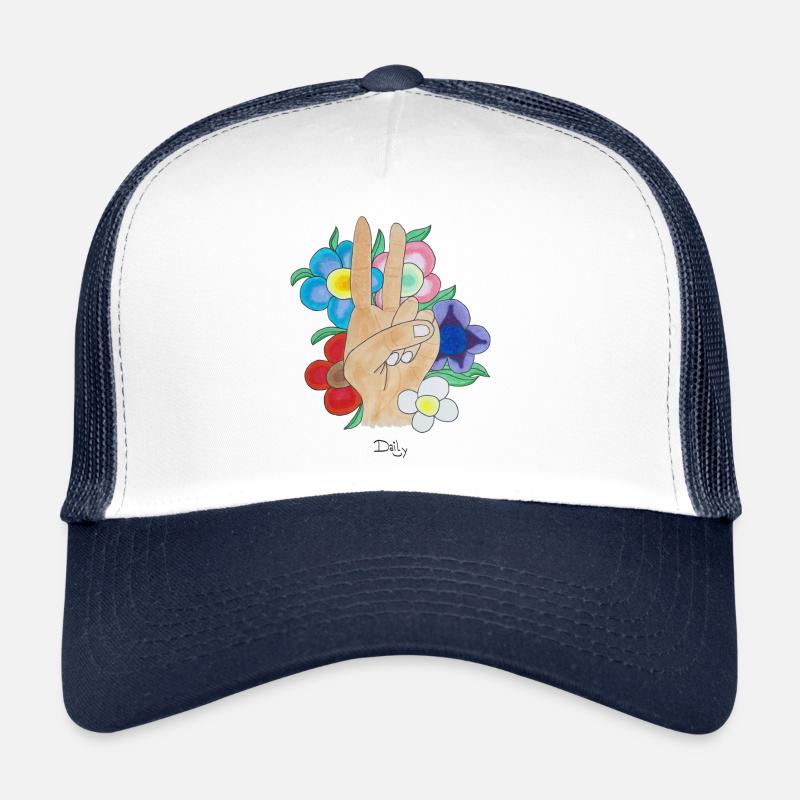 FloweryPeaceSign DailySmile Casquette trucker 