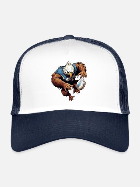 Adler Rugby / Joueur de rugby Adler - Casquette trucker  - blanc/marine - Devant
